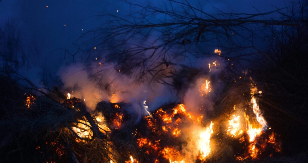 wildfire brush burning