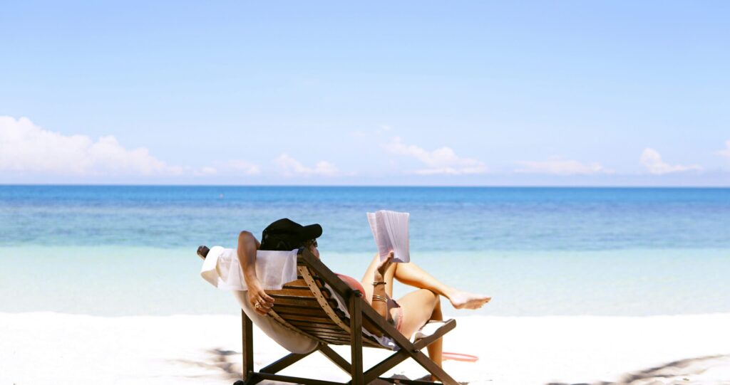 woman ready on beach chair at the beach